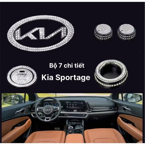 Đính đá nội thất xe Kia Sportage chất liệu đá cao cấp Swarovski, mạ viền crom sang trọng