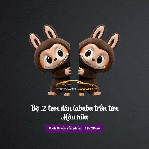 Bộ 2 tem dán Cột A trang trí ô tô hình LABUBU dễ thương
