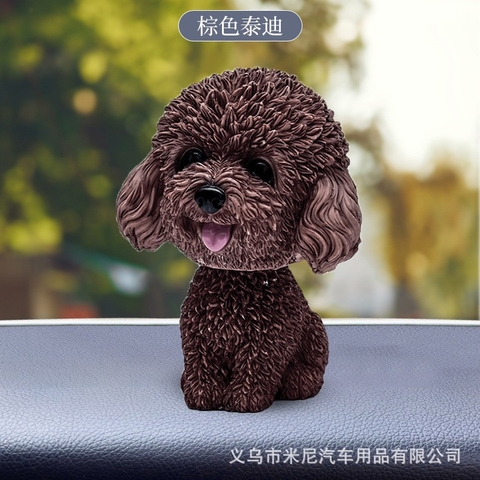 Chú Chó Poodle Thông Minh Lắc Đầu Trang Trí Taplo Ô Tô - Bàn Làm Việc - Bánh Sinh Nhật