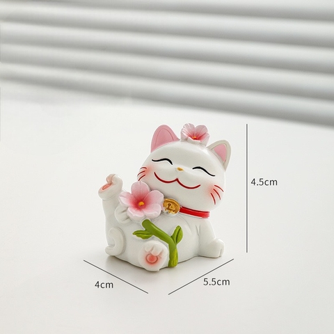 Gia đình mèo hoa đào trang trí taplo