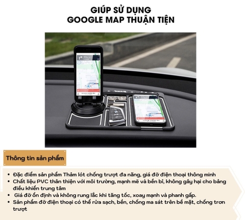 Thảm giá đỡ đt xoay 360 độ + sáp thơm màu