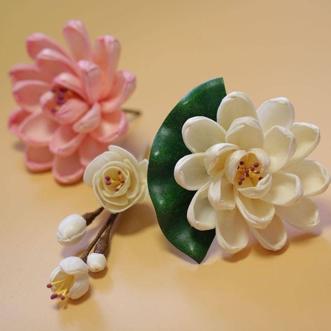 Bình Mộc Liên Hoa Trang Trí Tượng Phật - Trụ Gỗ Mộc Liên Hoa Decor Tượng Phật Tinh Dầu Thơm Cao Cấp