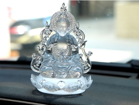 (17 mẫu ) Tượng phật bà Quan âm lưu ly trang trí taplo xe hơi