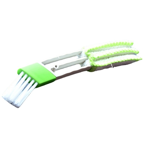 Chổi vệ sinh khe kẽ cửa gió 2 đầu mini- màu xanh