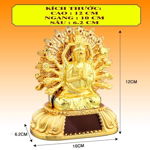Tượng Phật Quan Âm 2 Mặt Vòng Xoay Năng Lượng Mặt Trời