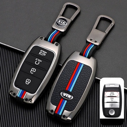 (80 loại xe ô tô ) Ốp bảo vệ chìa khóa bằng hợp kim có phản quang - OKL màu gray