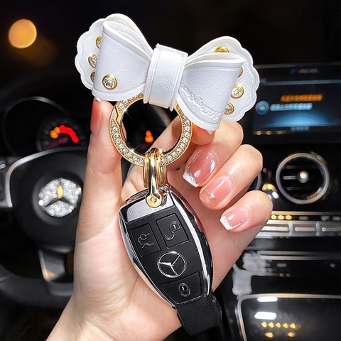 Móc Khóa đính đá Hình Nơ Nhiều Màu Xinh Xắn