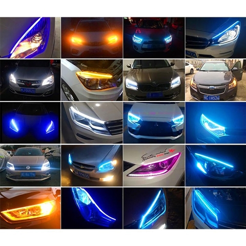 Bộ 2 LED mí Ô tô tích hợp xi nhan nháy đuổi dài 60cm