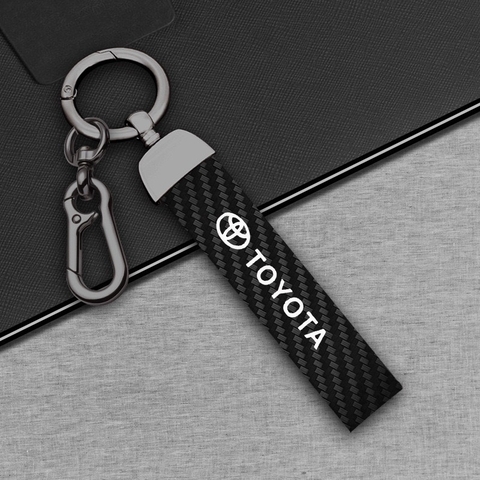 Móc khoá dây da dài sợi carbon thể thao in logo hãng