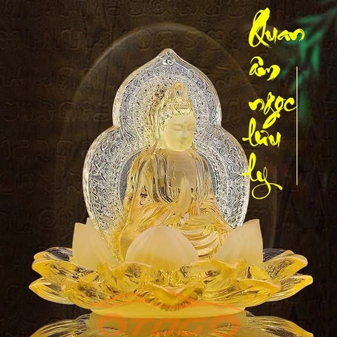 (17 mẫu ) Tượng phật bà Quan âm lưu ly trang trí taplo xe hơi