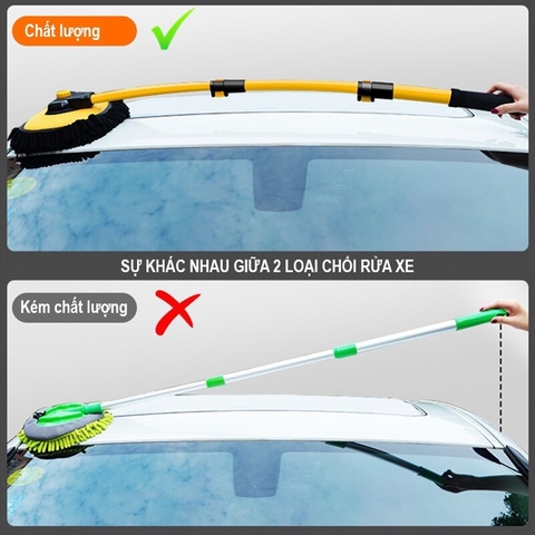 Chổi rửa xe san hô SUITUI màu vàng đen có cán rút gọn dài 1.2 mét