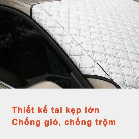 Bạt phủ kính lái xe ô tô - bạt kính lái 4 lớp tráng nhôm cách nhiệt-Fom cũ