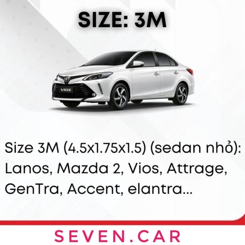 Bạt phủ toàn xe 3 lớp dập nhôm size