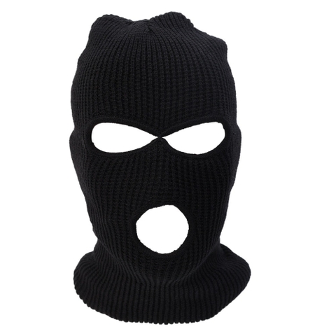 Mũ Len Trùm Đầu Ninja Thời Trang Cho Ghế Tựa Trên Ô Tô, Mũ Len Dệt Kim 3 Lỗ Siêu Tiện Lợi