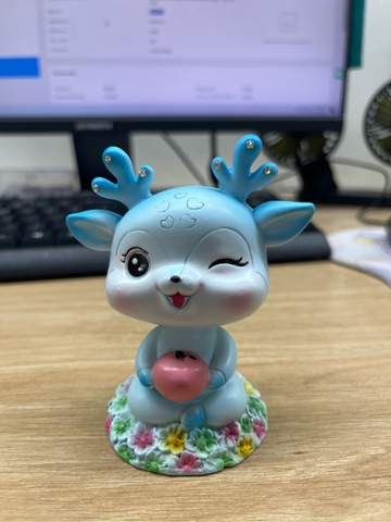 Set gia đình nai xanh, nai hồng trang trí taplo