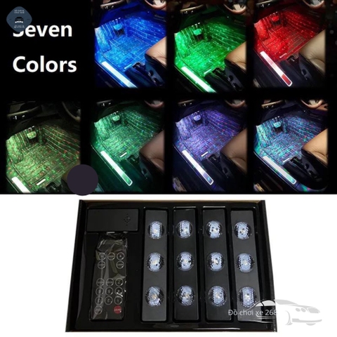 Đèn Led 3 mắt tròn dán gầm ghế chiếu sao cắm cổng USB - A12