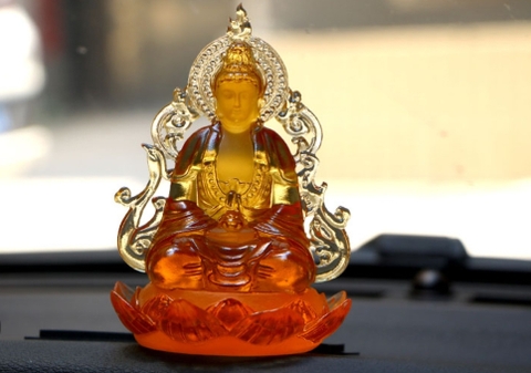 (17 mẫu ) Tượng phật bà Quan âm lưu ly trang trí taplo xe hơi