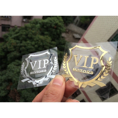 Nhãn Dán Trang Trí Cửa Sổ Xe Hơi Bằng Chất Liệu Nhôm In Logo VIP