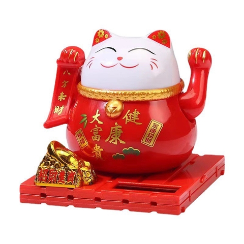 Chú mèo thần tài vẫy tay bằng năng lượng mặt trời