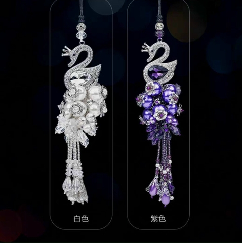 khánh chùm ngọc trai treo gương  thiên nga màu