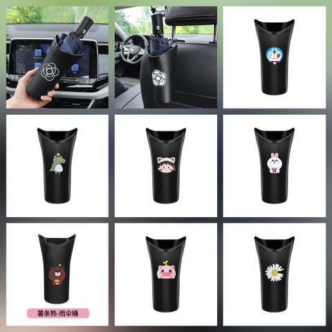 Cốc đựng ô đen trơn - thùng rác mini treo sau ghế