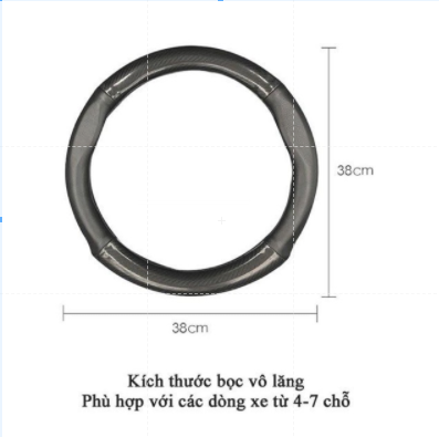 Bọc Vô Lăng Đen Carbon Mix Logo Hãng Xe