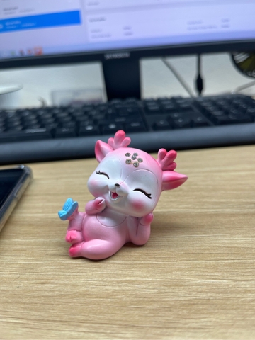 Set gia đình nai xanh, nai hồng trang trí taplo