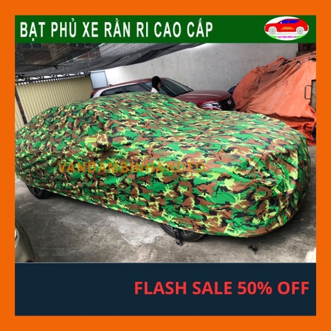 [Vải Bạt Dù Siêu Dày 3 Lớp - Siều Bền] Bạt Phủ Toàn Xe Ô Tô Màu Rằn Di - Quân Đội