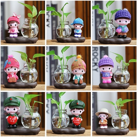 Mô hình Tượng bé gái bé trai dễ thương - phụ kiện trang trí