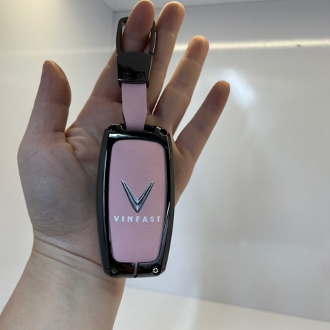 Ốp khoá kim loại 2 mặt da cao cấp xe ô tô Vinfast VF3 VF5 Limo Green VF6789+ Móc Ngắn