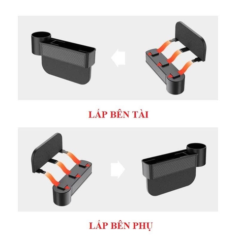 Khay Cốc Để Đồ Khe Ghế Vân Carbon - Nhựa ABS cao cấp