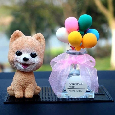 Chú Chó Poodle Thông Minh Lắc Đầu Trang Trí Taplo Ô Tô - Bàn Làm Việc - Bánh Sinh Nhật