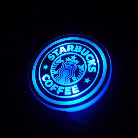 Lót Cốc Nước Có Đèn LED RGB Cảm Biến Rung Chống Trượt Cổng Sạc USB
