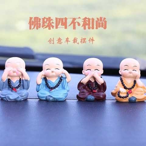 Bộ 4 chú tiểu tứ không cổ đeo vòng hạt