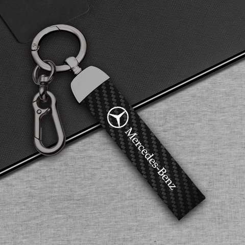 Móc khoá dây da dài sợi carbon thể thao in logo hãng