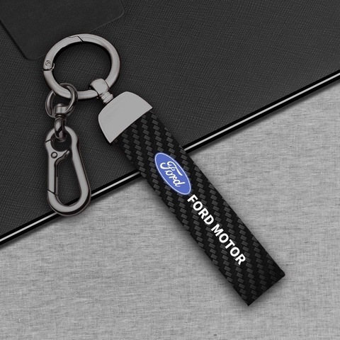 Móc khoá dây da dài sợi carbon thể thao in logo hãng
