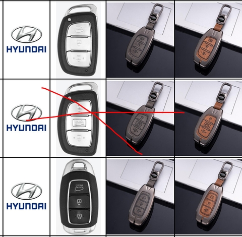 Bộ ốp kim loại mặt da +lưng da mix móc khoá dây da logo Hyundai