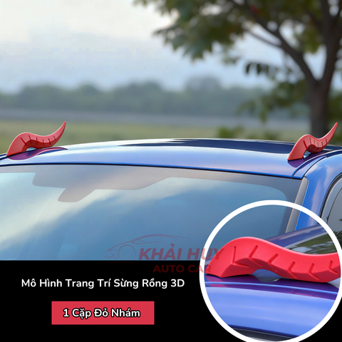 Phụ kiện mầm xanh, sừng đỏ trang trí nóc xe hơi,Dán Trang Trí Nóc ô tô Hình Cây 3D Dễ Thương Chống Va Chạm