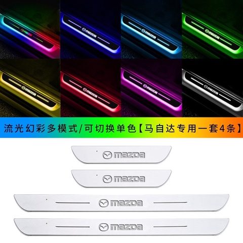 Bộ 4 bậc led sạc usb 7 màu theo logo
