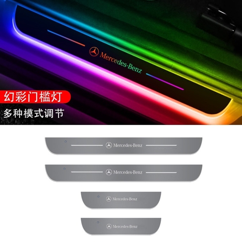 Bộ 4 bậc led sạc usb 7 màu theo logo