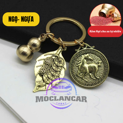 Móc Khóa 12 Con Giáp Phong Thủy Treo Chìa Khóa Bằng Đồng Xe Hơi, Xe Máy