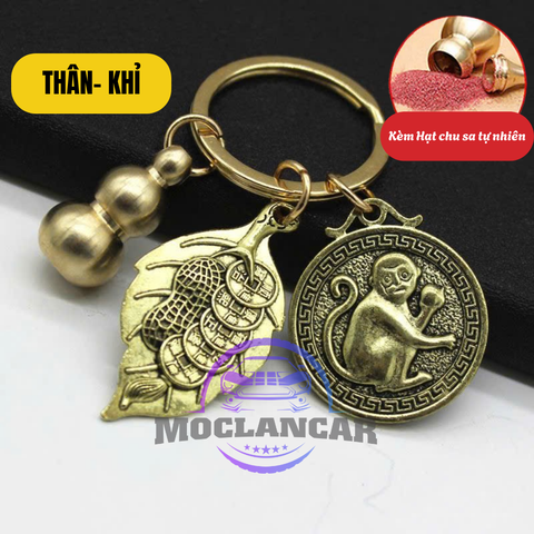 Móc Khóa 12 Con Giáp Phong Thủy Treo Chìa Khóa Bằng Đồng Xe Hơi, Xe Máy