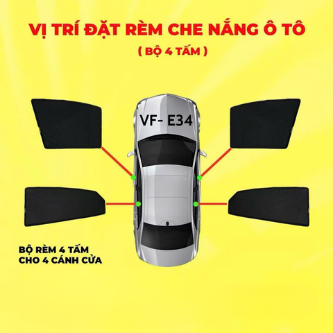 Rèm Che Nắng Nam Châm Chuẩn Fom Theo Xe