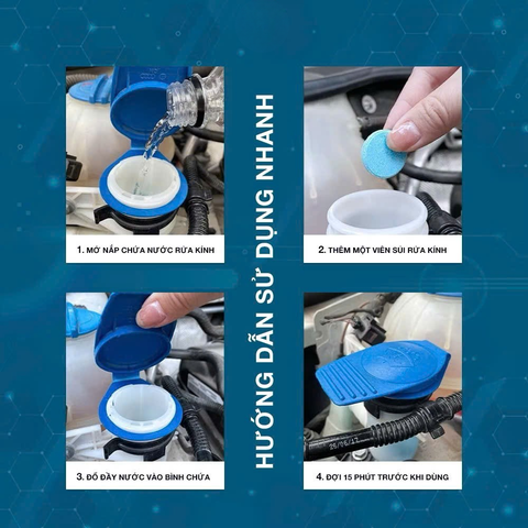 Lọ Ống 15 Viên Sủi Rửa Kính Ô Tô Xe Hơi Đậm Đặc Tiện Dụng (Hàng Loại 1, 1 viên= 4L)