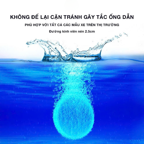 Lọ Ống 15 Viên Sủi Rửa Kính Ô Tô Xe Hơi Đậm Đặc Tiện Dụng (Hàng Loại 1, 1 viên= 4L)