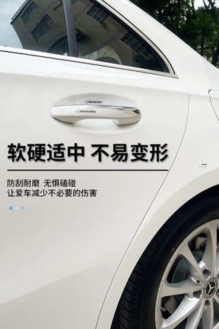 Sét 8 chi tiết màu đen chống trầy xước tay nắm và hõm cửa