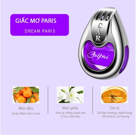 Nước hoa catpai siêu thơm gắn cửa gió có thể mix nhiều hình
