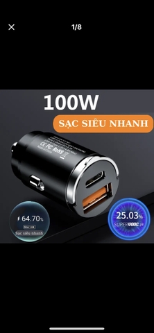 Tẩu sạc nhanh 100W - tẩu âm