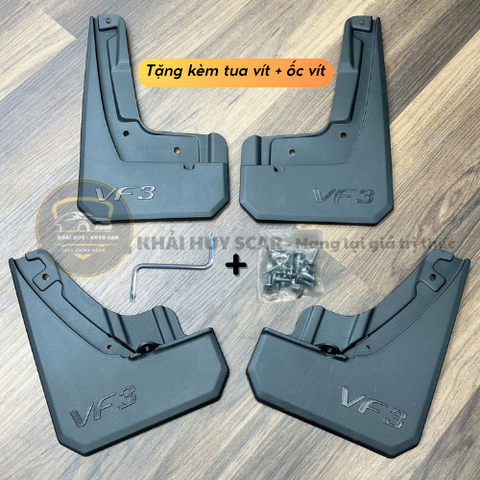 Bộ 4 Tấm Chắn bùn ô tô Vinfast VF3, F5,VF6, VF7, VF8 hạn chế bùn đất bắn lên xe MẪU 3D Mới nhất đầy đủ phụ kiện