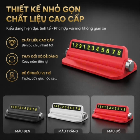 (KH) (bảng số 2) Bảng số điện thoại kèm giá đỡ 6 dãy số màu